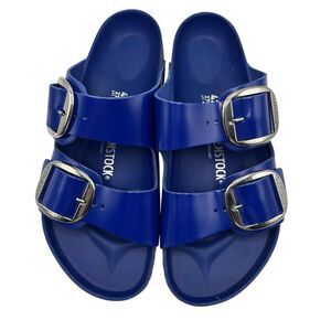 Birkenstock Arizona Big Buckle Natural Leather Patent High Shine Cobalt L-11 M-9
